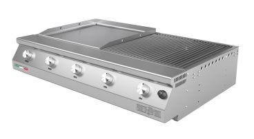 Gas barbecue Fry Top 1000 5 burners Pianeta Grill, with teppanyaki plate and grills