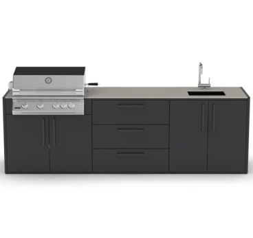 Cucina da esterno con barbecue e lavello, 280cm Brabura 