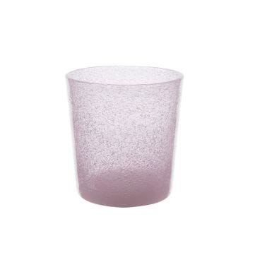 Double old fashioned glass in hand-blown glass Memento Originale, Pink color, 6 pieces