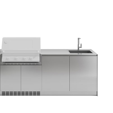 Cucina da esterno Via Nolfi 526 a parete, senza barbecue, OF outdoorkitchens