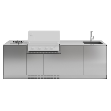 Cucina da esterno Via Nolfi 530 a parete, senza barbecue, OF outdoorkitchens