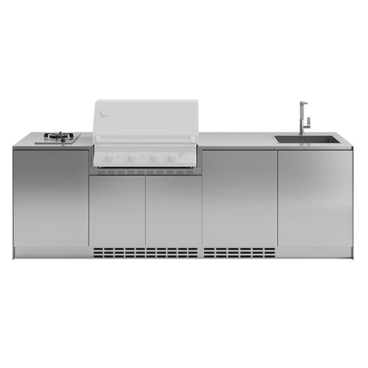 Cucina da esterno Via Nolfi 531 a parete, senza barbecue, OF outdoorkitchens