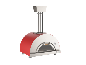 Wood fired oven 1 Pizza with glass door, by OVENEAT Rosso