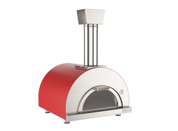 Wood fired oven 2 Pizzas with glass door, by OVENEAT Rosso