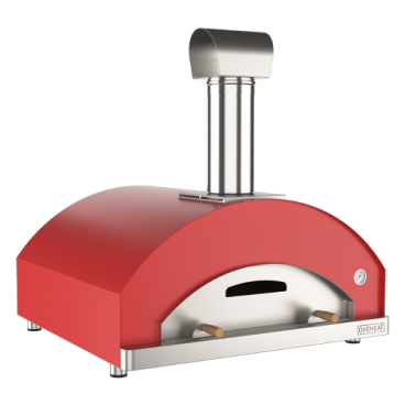 Wood fired oven 5 Pizzas with steel door, by OVENEAT Rosso