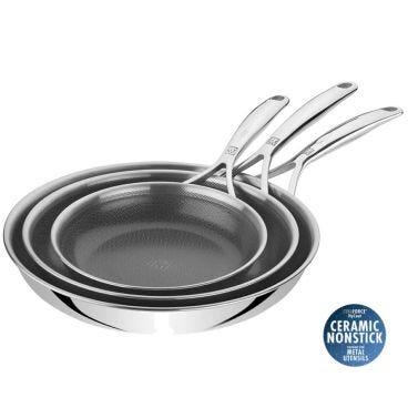 Set di 3 padelle in acciaio inox antiaderente, per induzione, LINEA Zwilling Peak, diam. 20,24,28cm