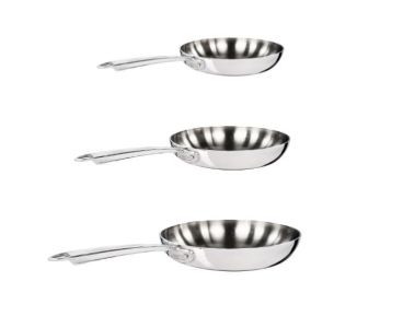 Set 3 padelle Agnelli per induzione con diam. 20-24-28cm - Linea Alu-inox 5-Ply 