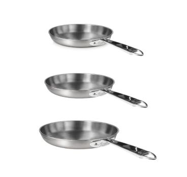 Set pentole per induzione Agnelli in Alu-inox 3ply satinato, diam. 20-24-28