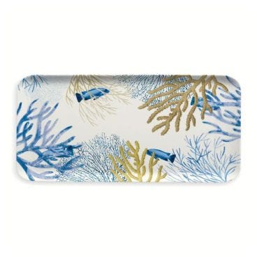 Large Rectangular Tray, Coral Line