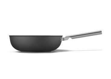 PFAS-free non-stick aluminum wok for induction, black color, diam. 30cm