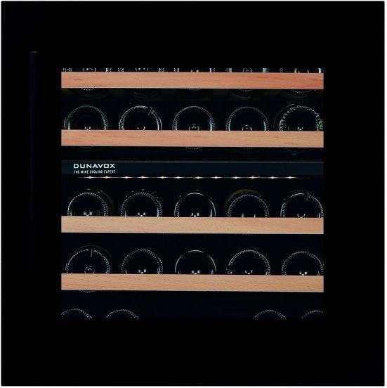 Cantina Linea Joy porta &#039;full glass&#039; nera con maniglia nera, classe G, 26 bottiglie  - DXJ-26.69DB