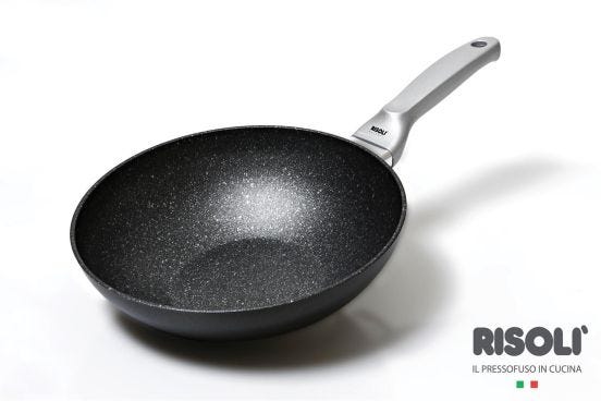 Wok in alluminio antiaderente per induzione in 