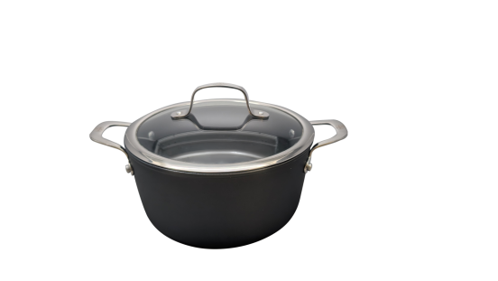 Alba line non-stick PFAS-free aluminum casserole dish for induction with handles and lid, diam. 20cm