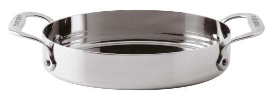 Tegame ovale Serie 12200 3-Ply in trimetallo con due maniglie per induzione, dim. 17x13cm, 2 pezzi