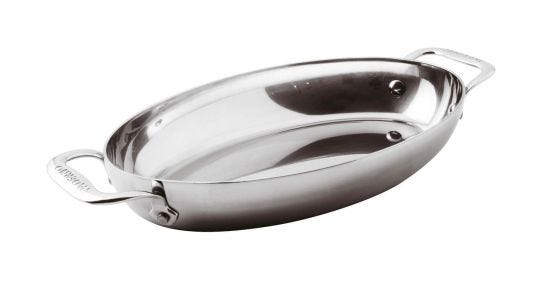 Tegame ovale Serie 12200 5-Ply in Alu-inox per induzione, 35x23