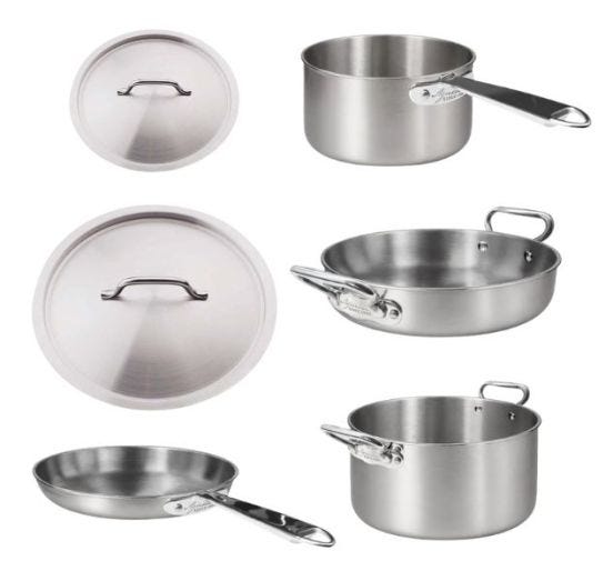 Batteria di pentole in alu-inox  3-4 persone per induzione di Pentole Agnelli 