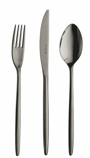 Servizio posate Olivia Titanium 24 pezzi con bauletto in legno