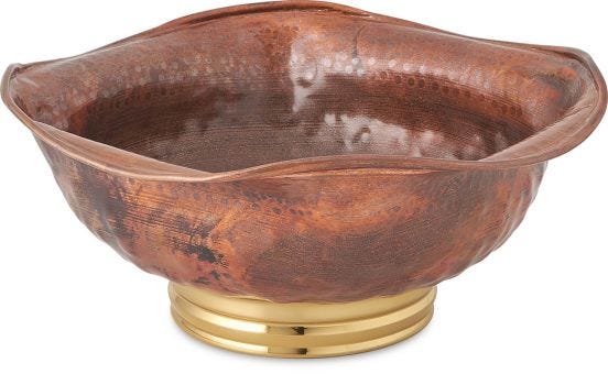 Four-leaf clover centerpiece in copper, diam. 42cm