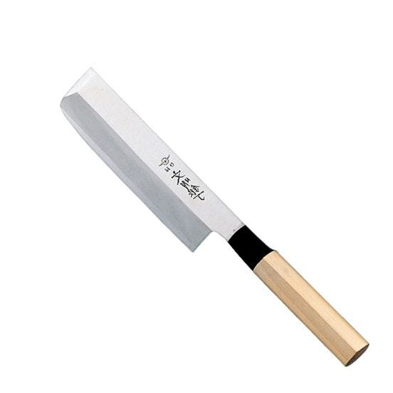 Coltello Usuba affilatura asimmetrica cm 18 linea Bunmei di Global con manico in legno Honki