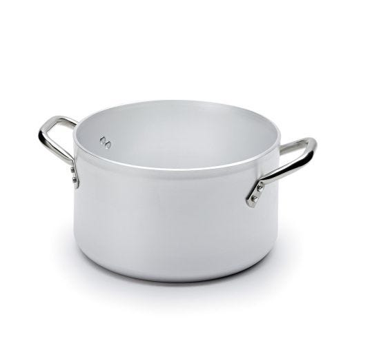 Casseruola alta in alluminio con due maniglie in acciaio inox, spessore 3 mm, diam. 24cm