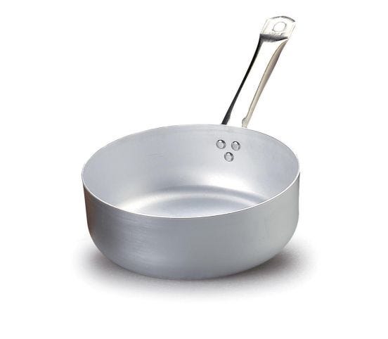 Casseruola bassa  in alluminio con un manico in acciaio inox, spessore 3 mm, diam. 28cm
