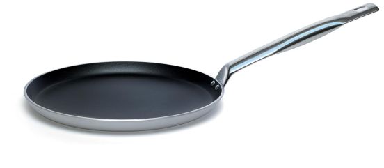 Padella per crepes in alluminio antiaderente con un manico in acciaio inox, diam. 25cm