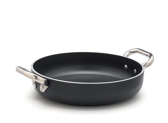 Tegame AlBlack in alluminio antiaderente 5mm, per induzione, due maniglie, diam. 32cm