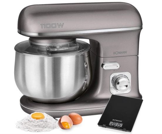 Impastatrice Bomann KM6010 CB 1100W colore Titanio