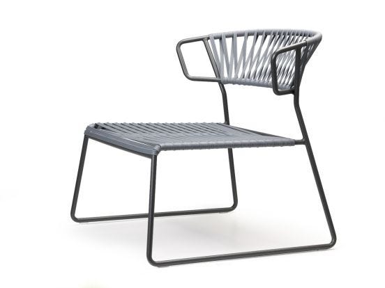 Lisa Lounge Club Outdoor Armchair, Anthracite Color - SCAB