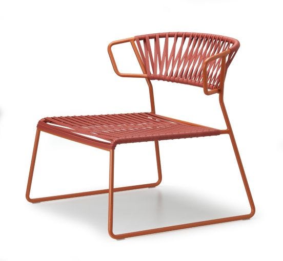 Lisa Lounge Club Outdoor Armchair, Terracotta Color - SCAB