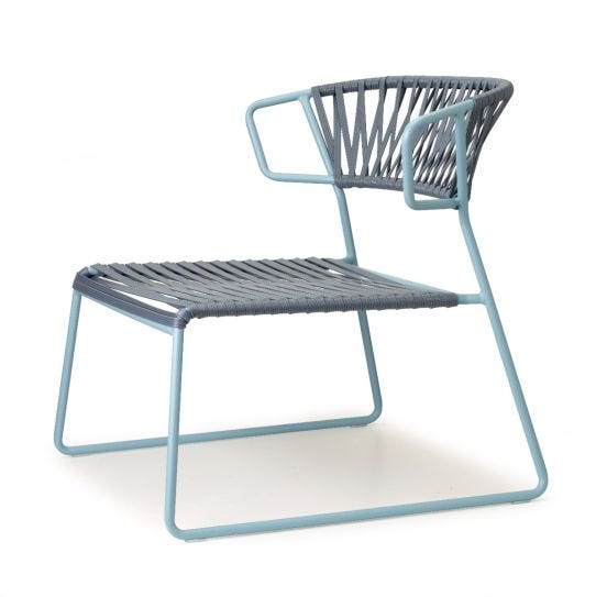 Lisa Lounge Club Outdoor Armchair, Avio/Graphite Color - SCAB