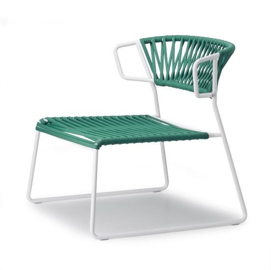 Lisa Lounge Filò Outdoor Armchair, Linen/Mint Color - SCAB