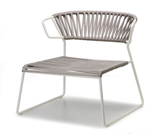Lisa Lounge Filò Outdoor Armchair, Linen/Silver Color - SCAB