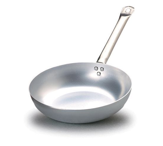 Padella Alta in Alluminio per induzione con un manico in Acciaio Inox, spessore 3mm, diam. 32cm