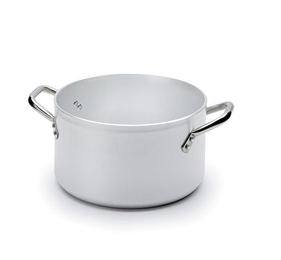Casseruola alta in alluminio con due maniglie in acciaio inox, spessore 5 mm, diam. 24cm