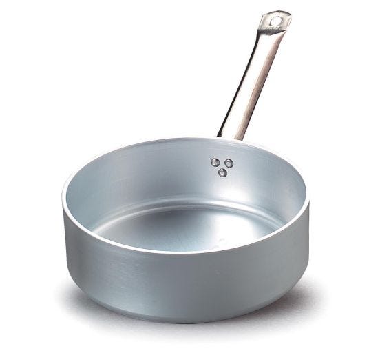 Casseruola bassa in alluminio con un manico in acciaio inox, spessore 5 mm, diam. 28cm