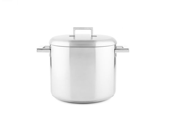 Pentola alta con coperchio in acciaio inox per induzione linea Stile by Pininfarina, diam. 20cm