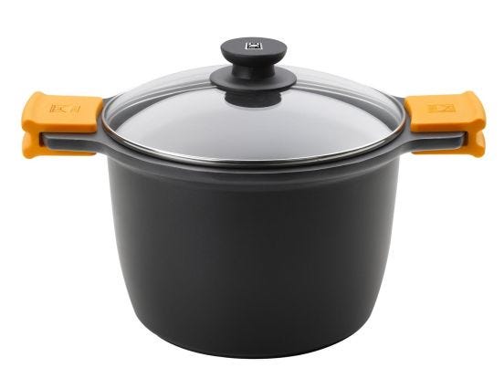 Pentola in alluminio antiaderente per induzione con maniglie e coperchio, diam. 28cm