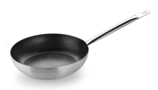 High flared pan in non-stick aluminum with stainless steel handle, diam. 28cm (2ND CHOICE)