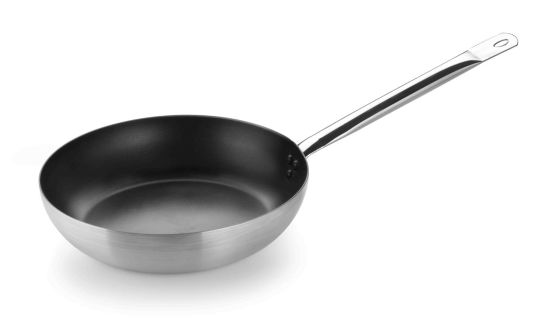 Padella svasata alta in alluminio antiaderente con manico in acciaio inox , diam. 28cm