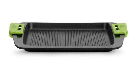Piastra con grill in alluminio antiaderente per induzione, diam.40cm
