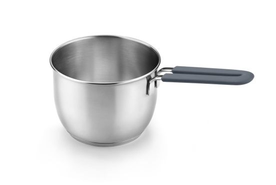 Bollilatte Grey in acciaio inox per induzione con manico, diam. 14cm