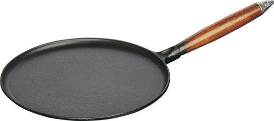 Crepiere in ghisa per induzione con manico, diam. 28cm