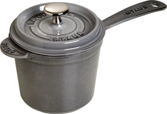 Cast iron high saucepan for induction gray color with handle and lid, diam. 18cm