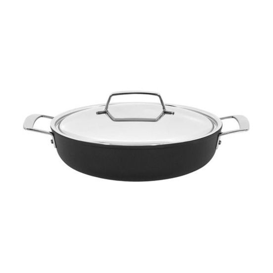 Tegame con maniglie e coperchio in alluminio antiaderente per induzione, linea Alu Pro 5, diam. 28cm (FINE SERIE)