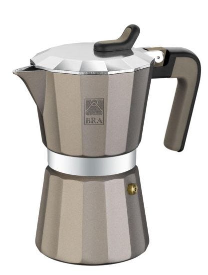 Caffettiera in alluminio titanium, 12 tazze