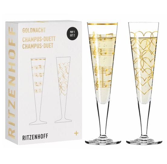 Calici champagne &quot;Champus Duet&quot; cl 20, confezione assortita da 2 pezzi