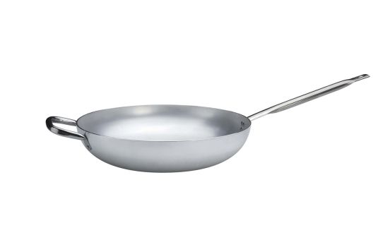 High flared pan with handle and handle in pure aluminum, diam.45cm