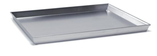 Teglia rettangolare bordo svasato in alluminio - angoli saldati lega 3003, dim.45x35cm