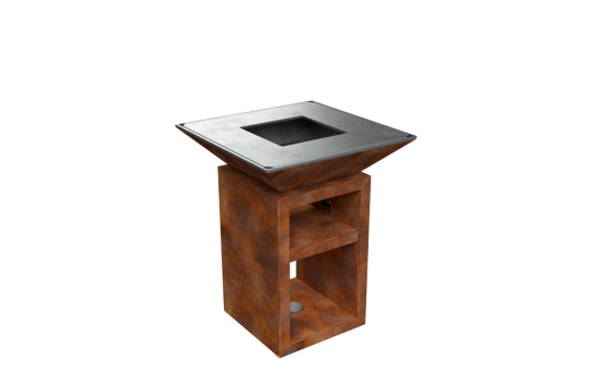 Braciere a legna Vulcanus PRO 730 CHEF con Multigrid, Spatola e piastra GastroPro